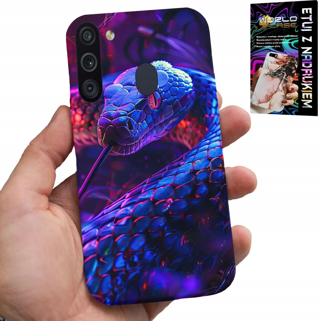 Custodia Samsung A21 Stampa Serpente a Sonagli + Pellicola Gratis