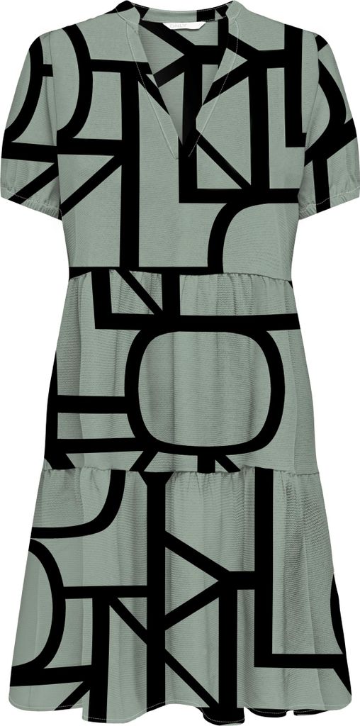 ONLNOVA LIFE VIS S/S THEA DRESS AOP Lily Pad/5 S