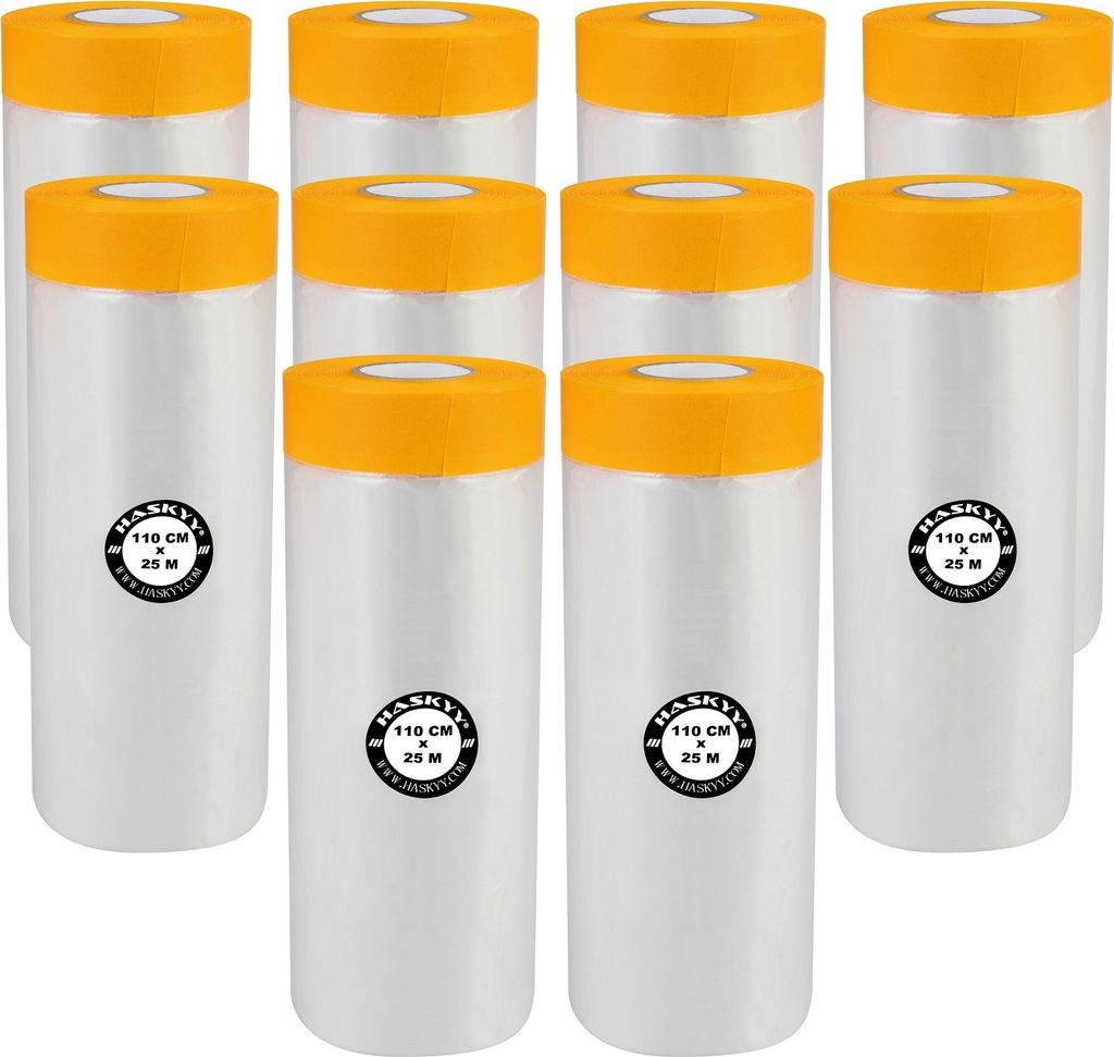 Abdeckfolie Malerfolie Baufolie 1,1 x 25m Abdeckband 7,5m² Goldband Masker Tape