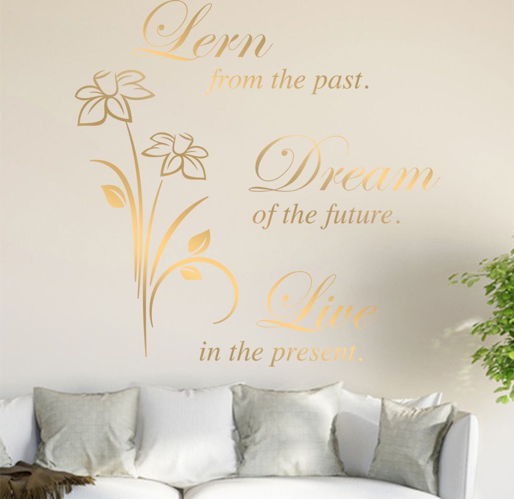 Lern from the past... Wandtattoo in 6 Größen - Wandaufkleber Wall Sticker - Dekoration, Küche, Wohnzimmer, Schlafzimmer, Badezimmer