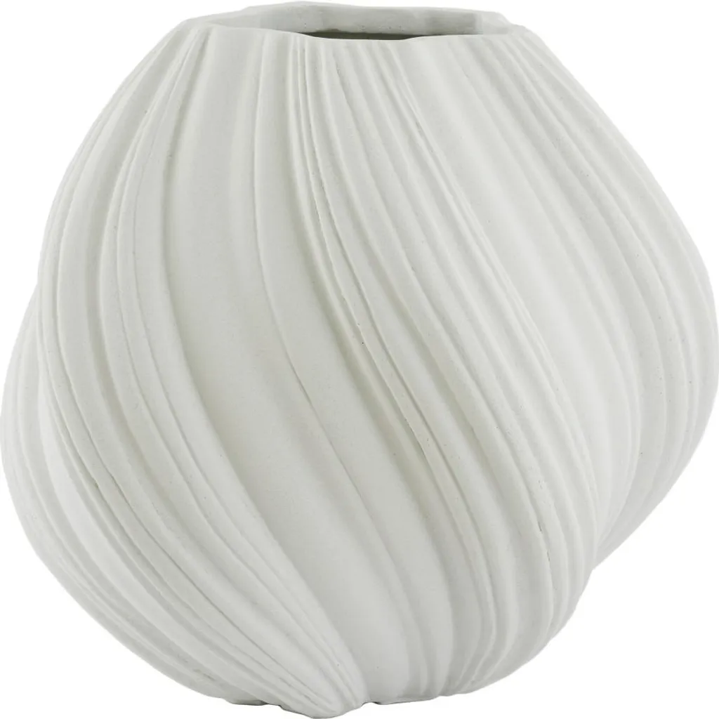Grand vase décoratif en pierre crème YATUNG pour intérieur moderne