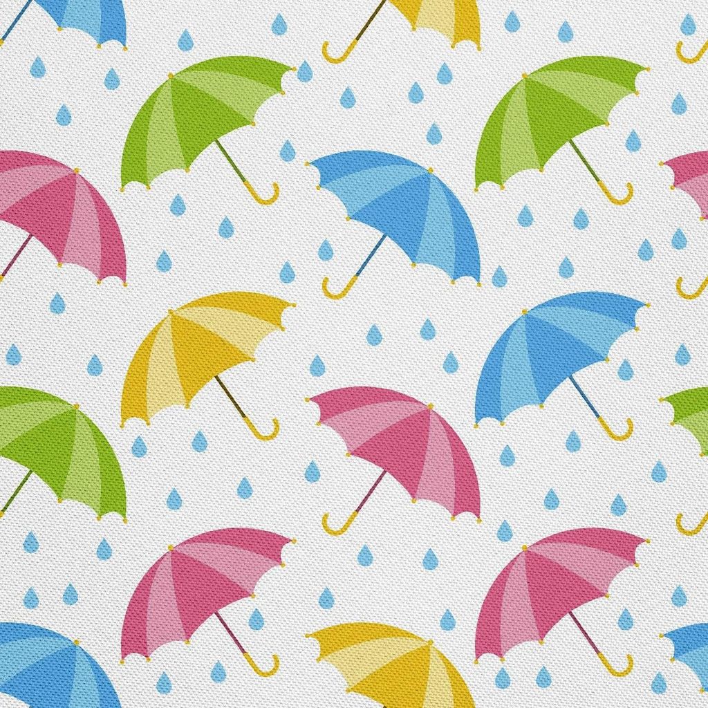 OUTDOOR DEKOSTOFFE OXFORD - Motiv bunte Regenschirme Regen 2