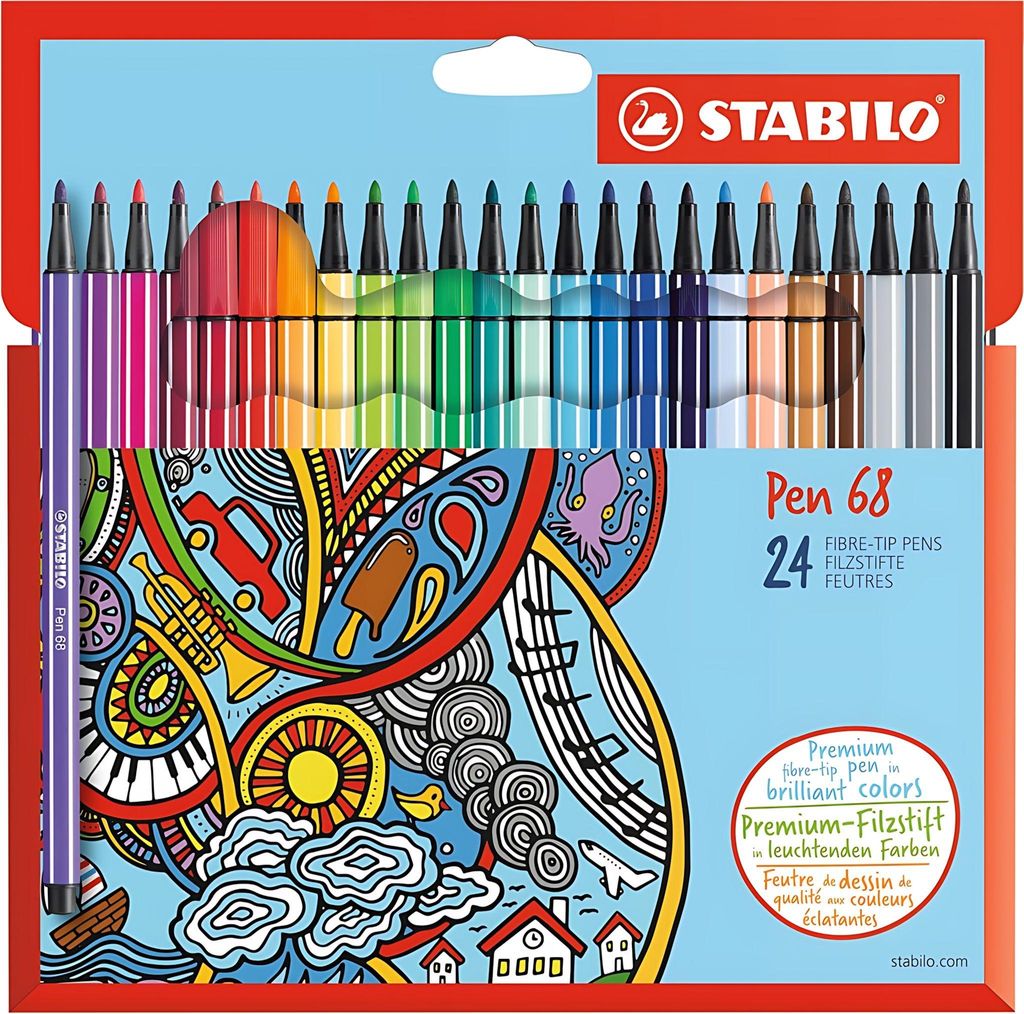 Prémiové fixy - STABILO Pen 68 - balení 24 kusů - s 24 Obrázek produktu 
