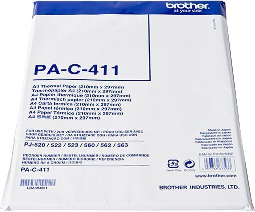 brother PAC411 weiß Thermopapier, 100 Blatt Produktbild 
