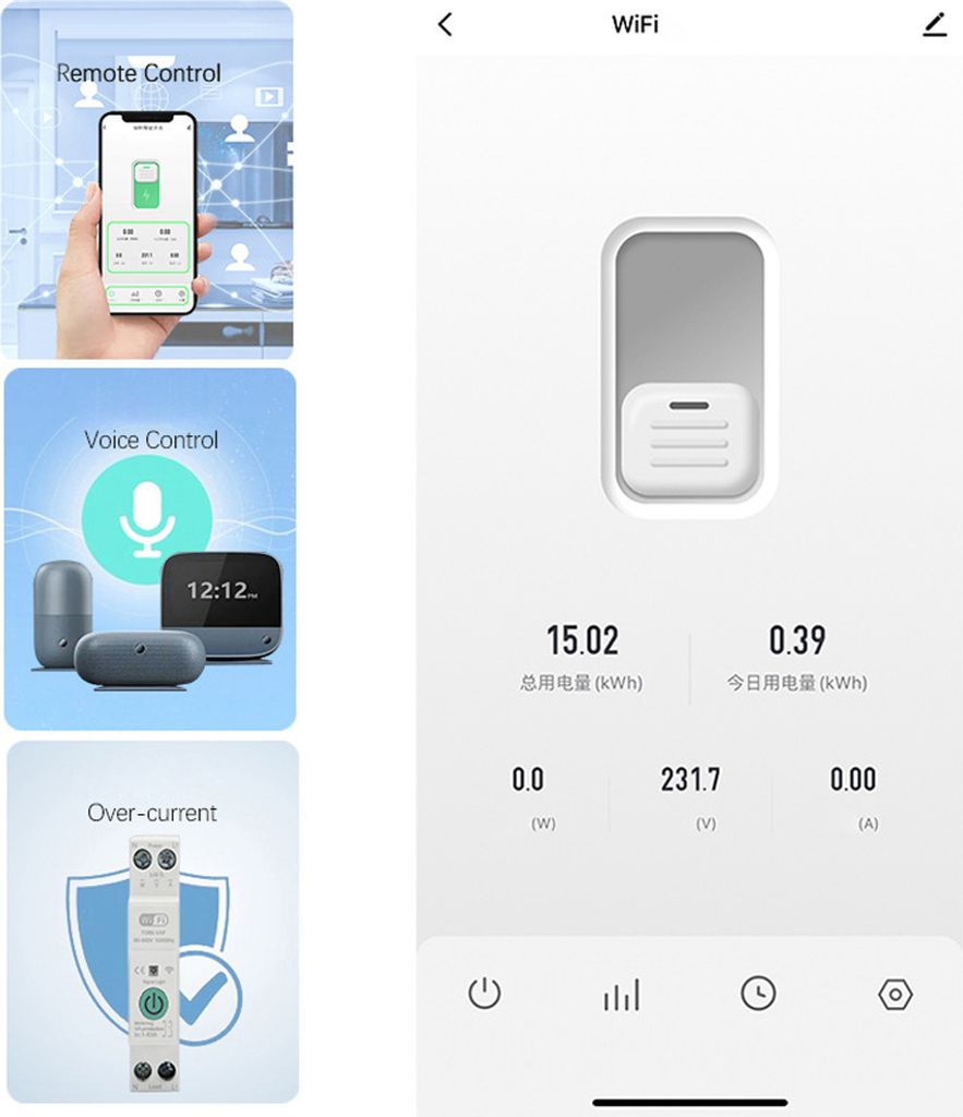 Tuya WiFi inteligentní spínač Přenosná domácí automatizace Obrázek produktu 10