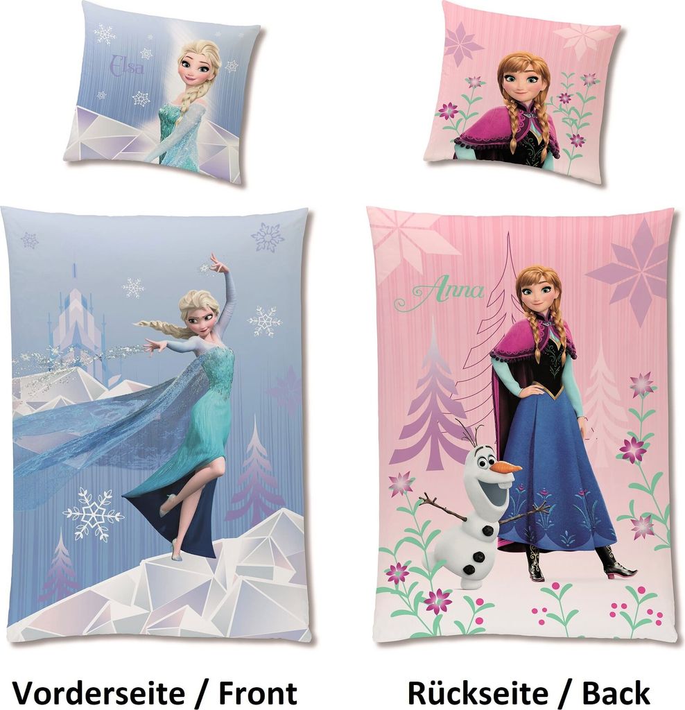 Disney Frozen Die Eiskönigin Bettwäsche Set mit Anna und Produktbild 6