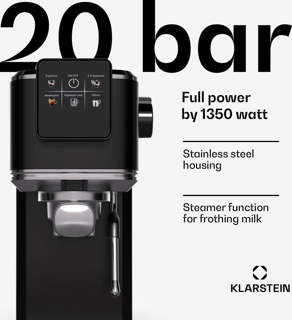 Ekspres do kawy Klarstein SteelPresso Touch Slim z Zdjęcie produktu 