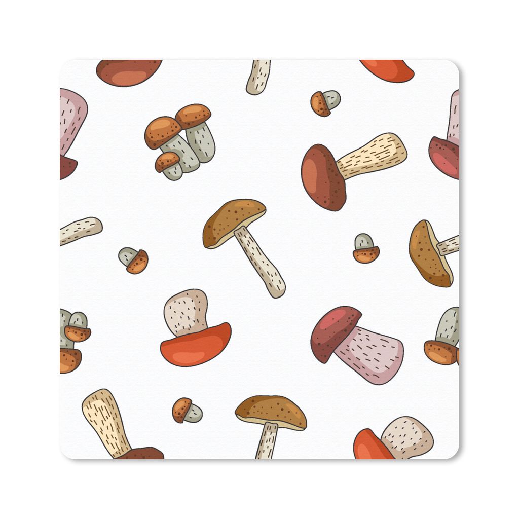 MuchoWow Mauspad Mousepad Pilz - Muster - Cartoon 30x30 cm - Mousepads - Maus Mat - Pad - Mausunterlage - Gaming