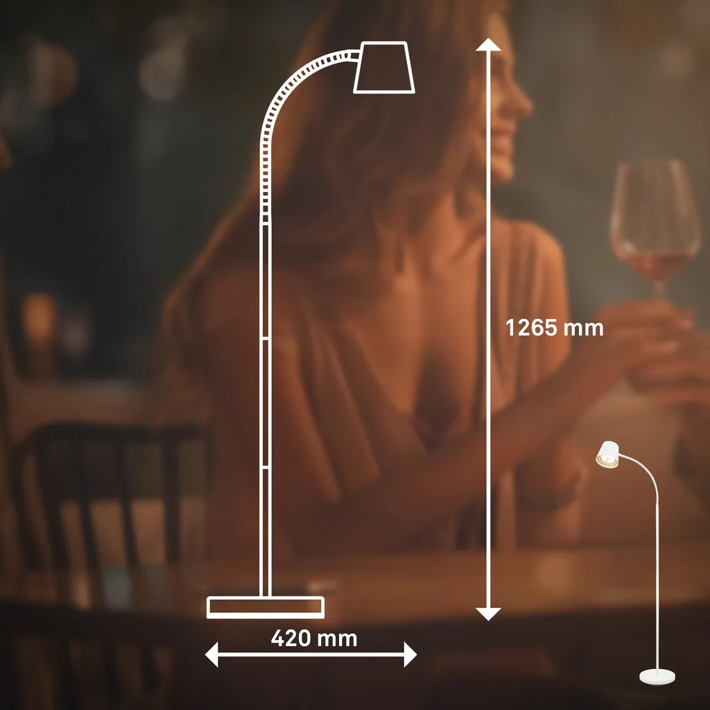 Briloner Cielo Lampadaire LED Sans Fil Blanc - Intensité Variable USB-C - 9