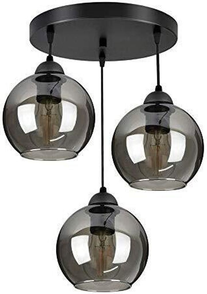 FKL DESIGN Home Deco Deckenlampe Pendellampe Kugel Schwarz Produktbild 1