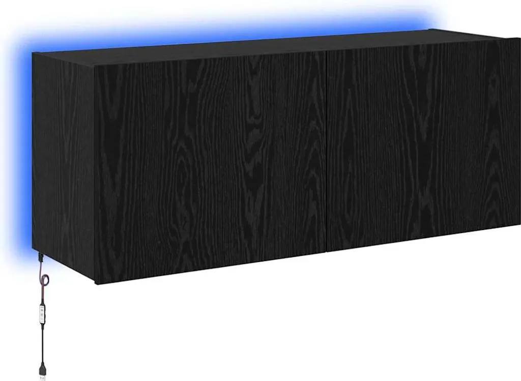 Mobile TV da Parete SYFAX™ 100cm Rovere Nero | Arredo Minimal e Funzionale