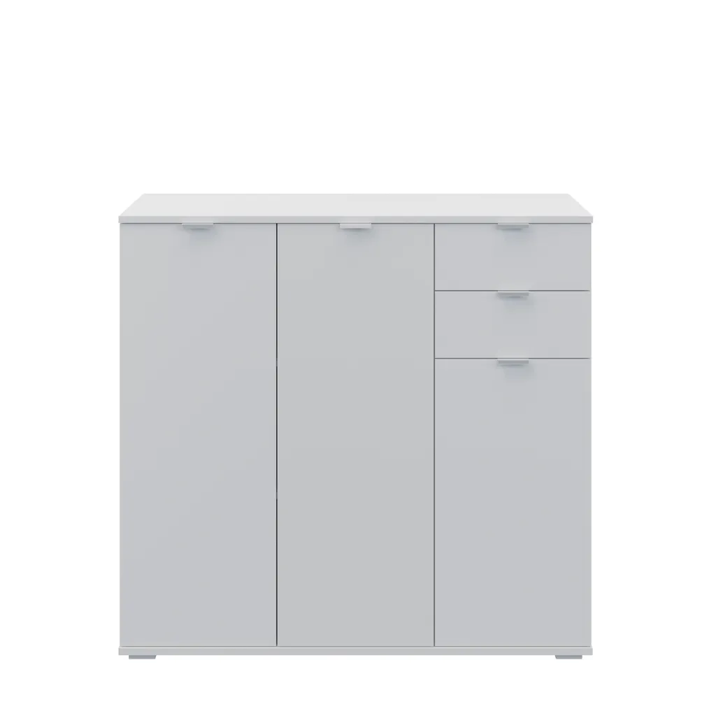 Commode combinée KOSSE 5 blanc design épuré pour une chambre moderne