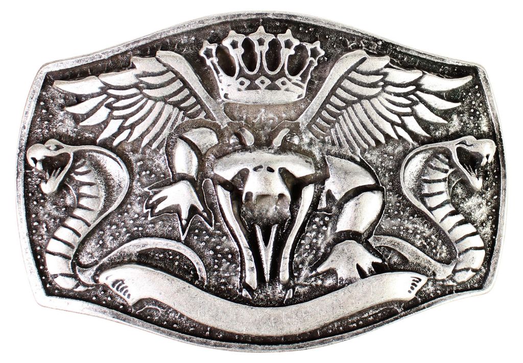 FRONHOFER Gürtelschnalle Kobra, altsilber, 4cm, Cobra Produktbild 