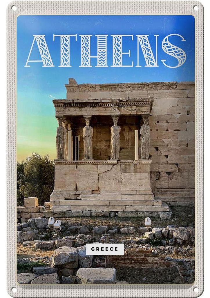 Blechschild Reise 20x30cm Athens Greece Akropolis