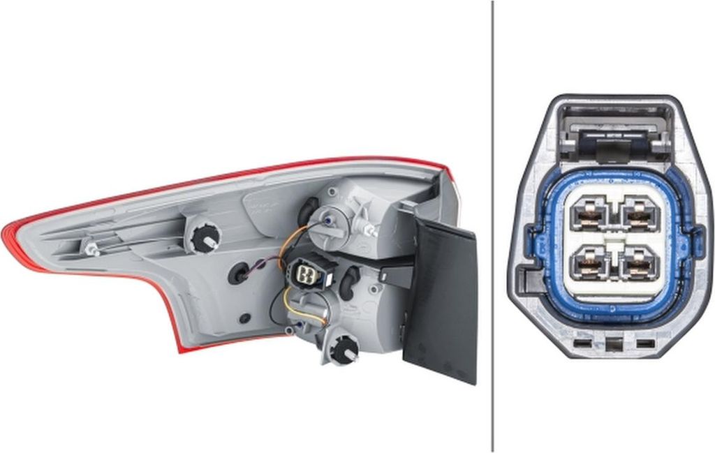 HELLA Rückleuchte Heckleuchte Rechts Äusserer für FORD FOCUS III Turnier Focus Mk3 Kasten / Kombi (DYB)