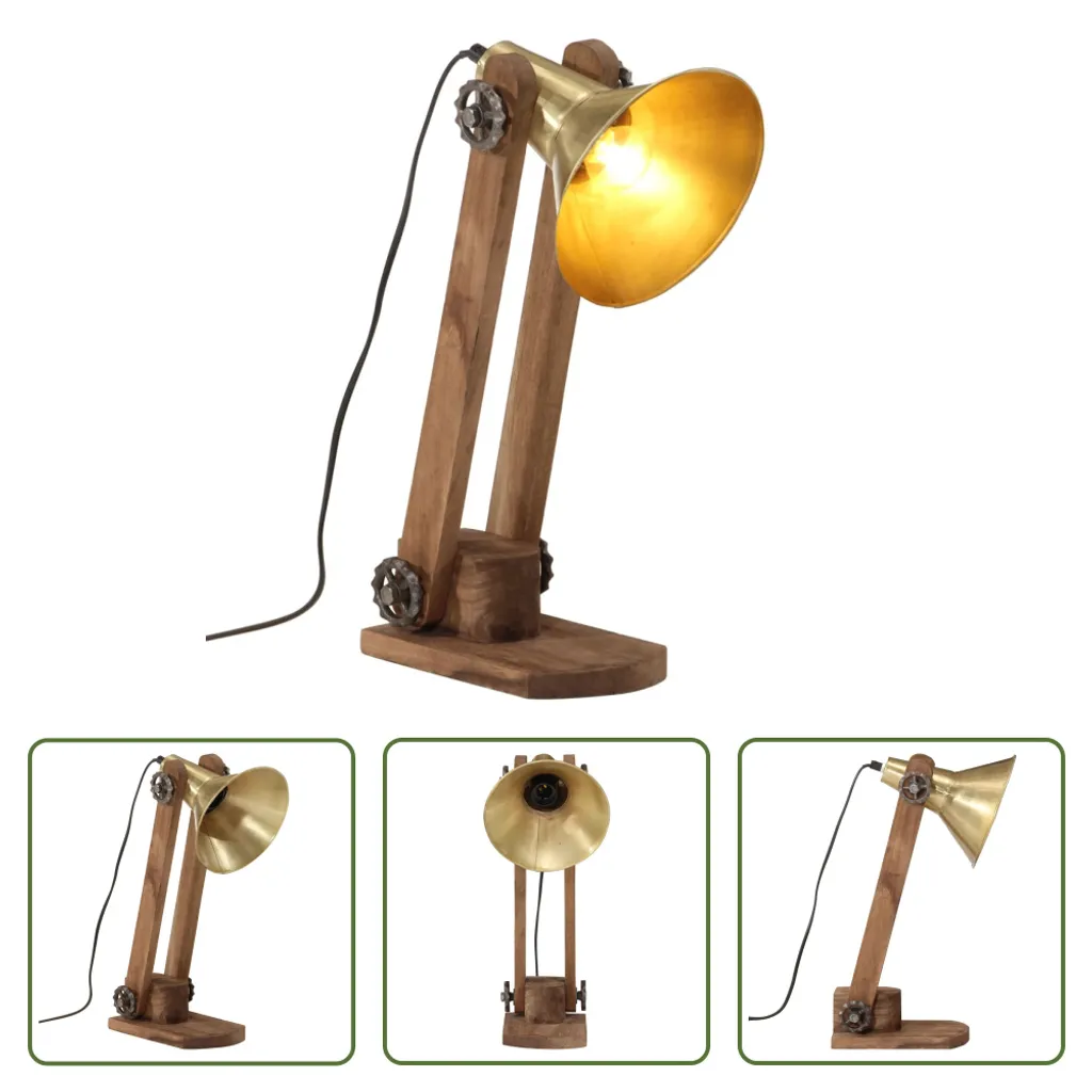 Lampada da Scrivania 25W Ottone Anticato E27 - Stile Vintage 23x13x52 cm