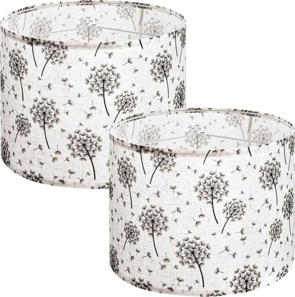 Abat-jour tambour lot de 2 pour lampe de chevet décor pissenlit
