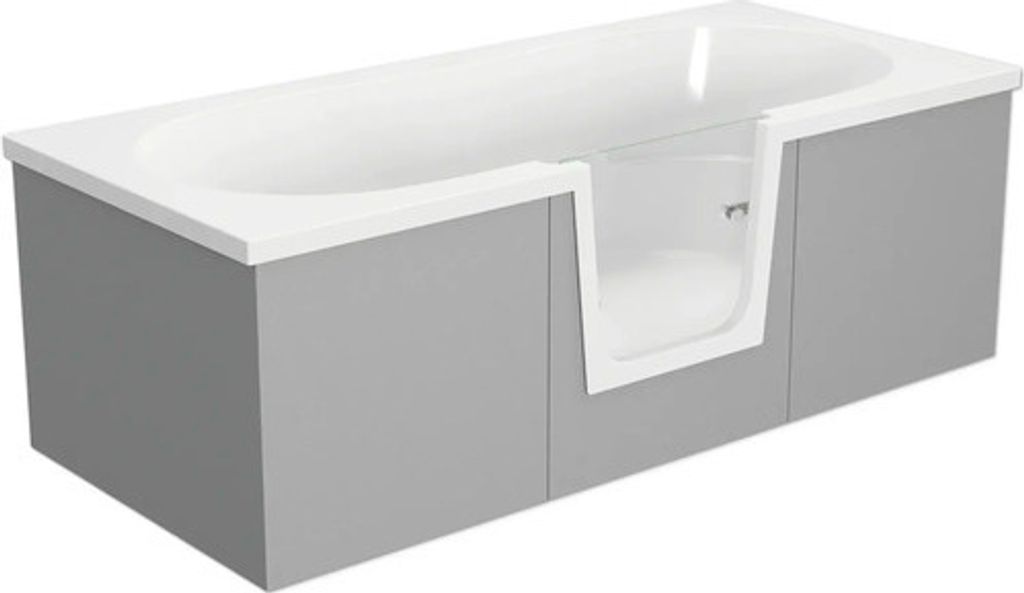 Badewanne mit Tür mittig Anschlag rechts SCHULTE Q2 80 x 180 cm alpinweiß glatt glänzend mit befliesbarer Front- und Seitenverkleidung D80013M4-3