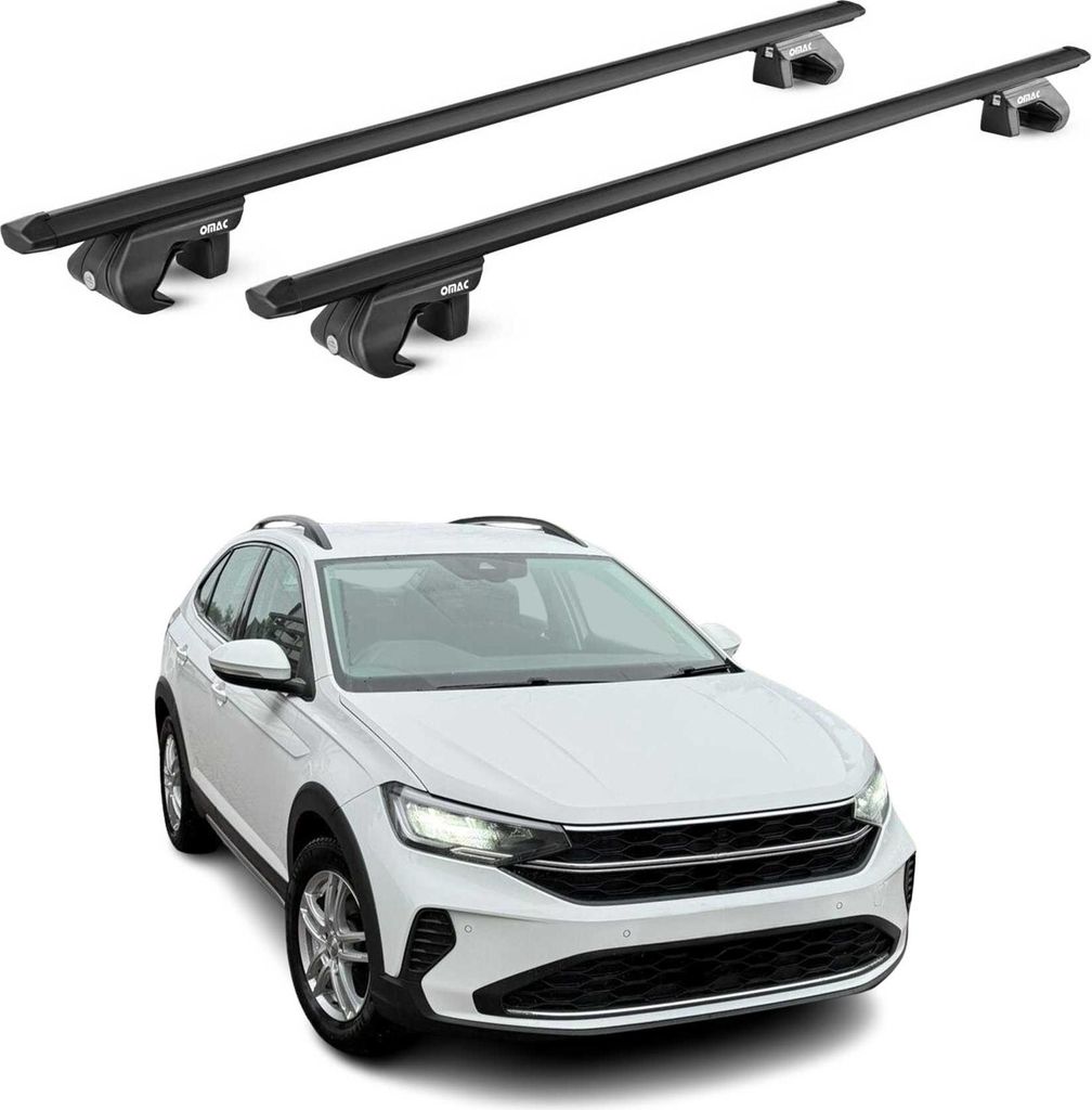 Dachträger Gepäckträger für VW Taigo 2022-2025 Alu Schwarz 2 tlg ABE