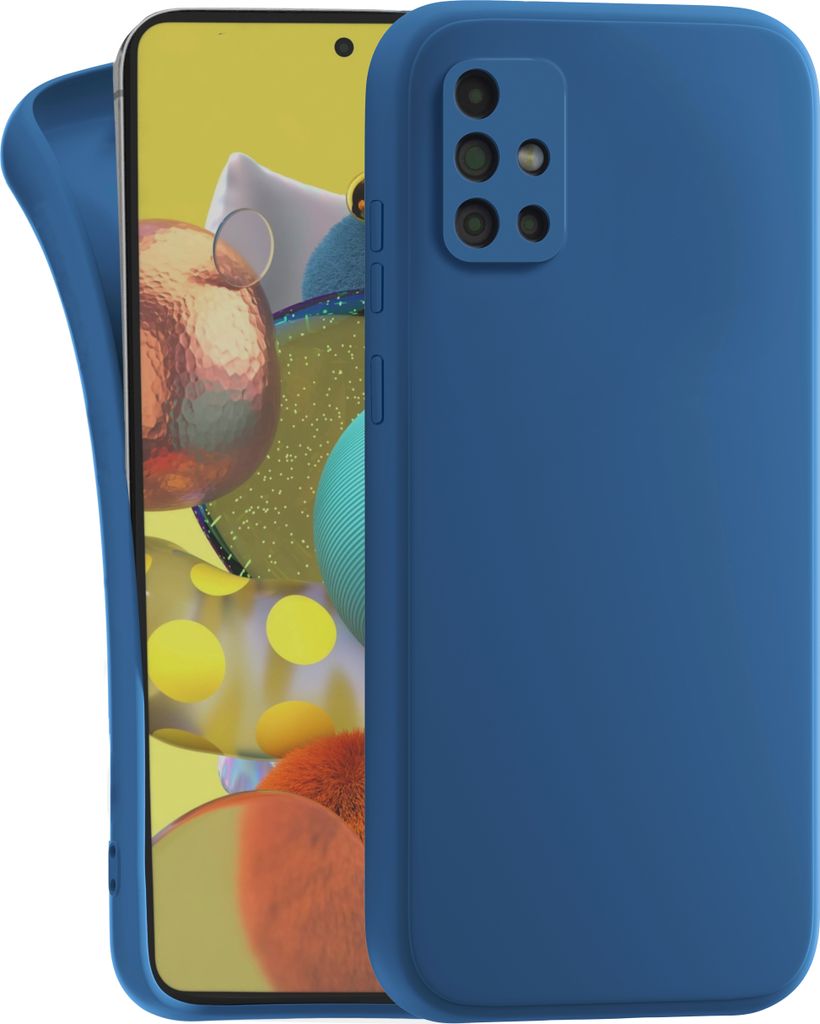 Hülle für Samsung Galaxy A71 4G - Handyhülle mit Kameraschutz Cover aus Silikon in Dunkelblau