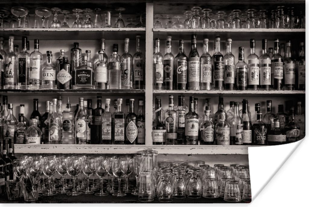 MuchoWow Poster Bar - Alkohol - Spirituosen - Stilleben 30x20 cm - Plakate - Print