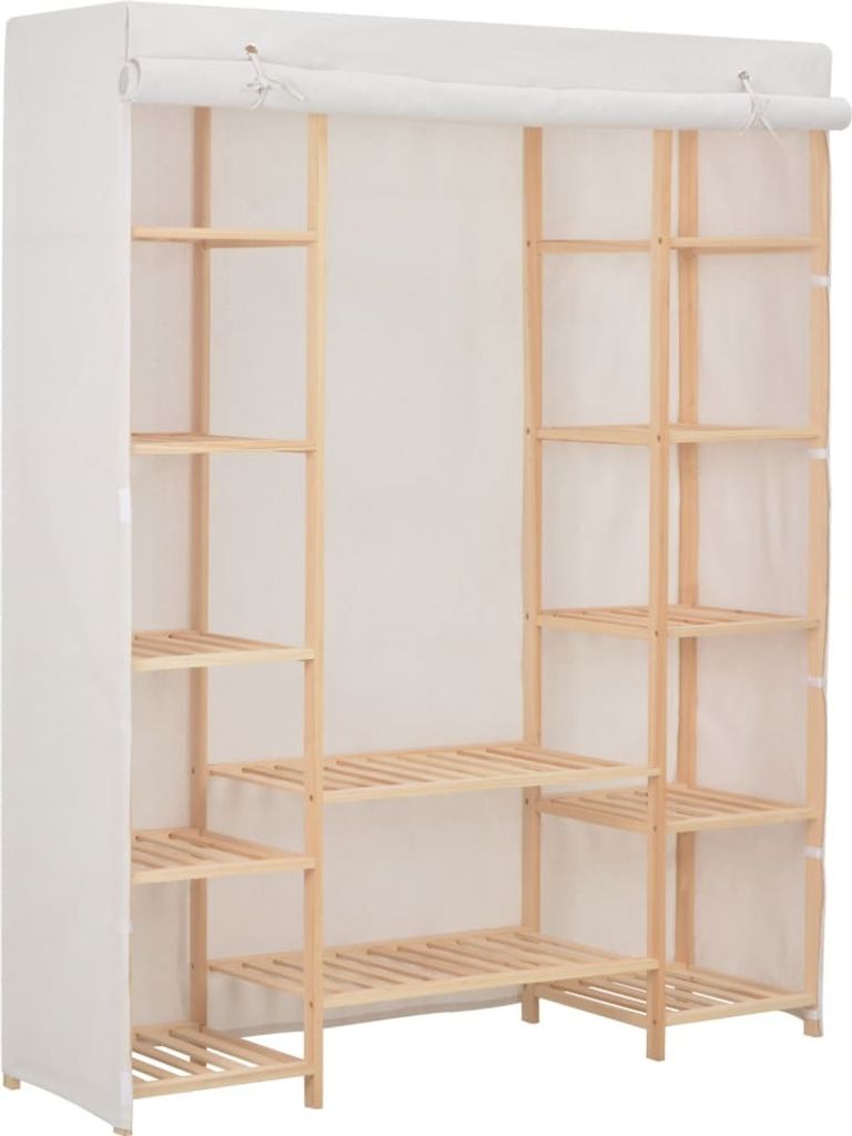 Kleiderschrank Weiß 135 x 40 x 170 cm Stoff