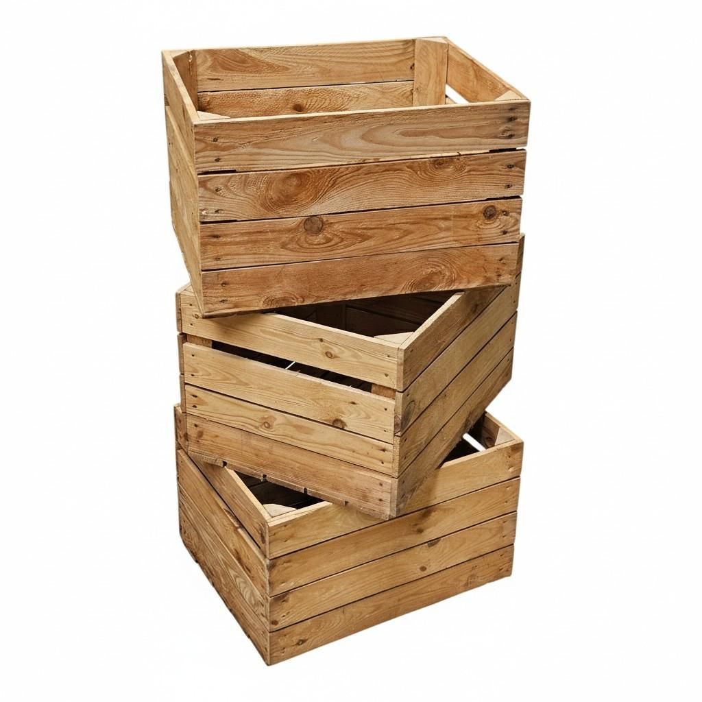 Teramico Obstkisten Holzkisten 50x40x30 cm Weinkisten Deko & Regal Set
