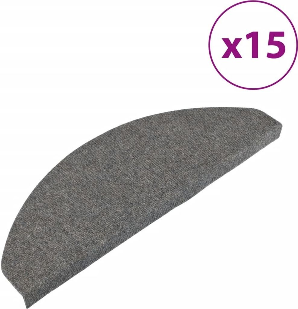 Stufenmatten Selbstklebend 15 Stk. 65x22,5x3,5 cm Grau