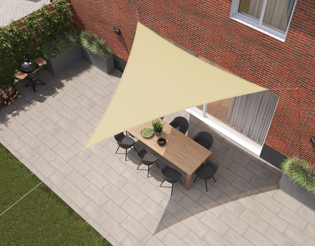 Kopu Sonnensegel Dreieck 3x3x3 m Wasserdicht 230 Gramm - Creme