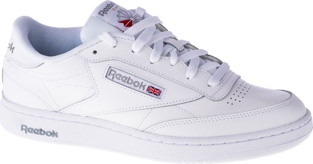 Reebok Herrenschuhe In Weiß Sneaker Leder Club C 85 White/Sheer Grey Größe 40