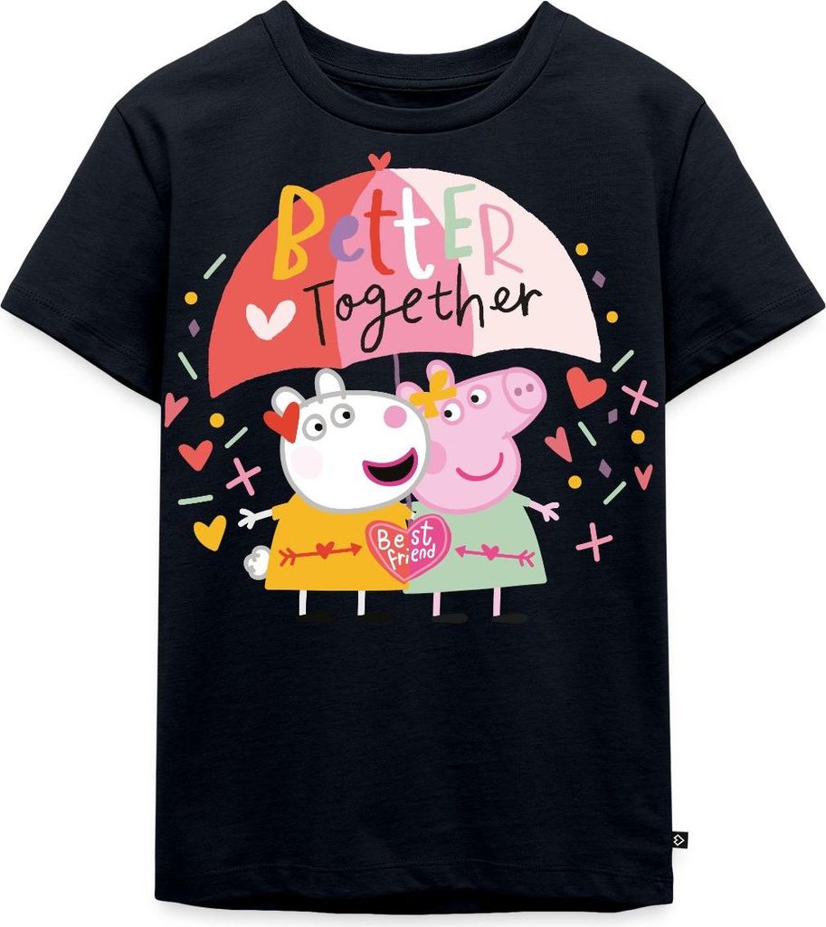 Spreadshirt Peppa Wutz Und Luzie Locke Better Together Kinder Premium T-Shirt, 110/116 (4 Jahre), Navy