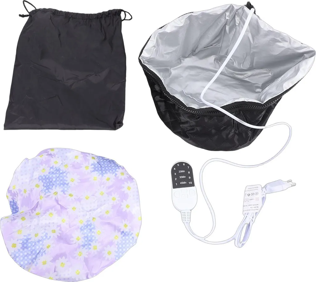 Casquette chauffante soins cheveux à 10 niveaux et doublure amovible noire