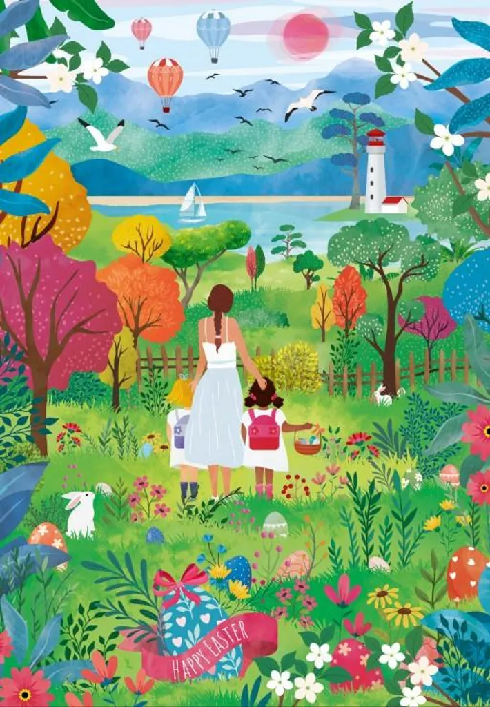 Puzzle 1000 pièces Adulte Joyeuses Pâques - Jeu de Patience et Détente