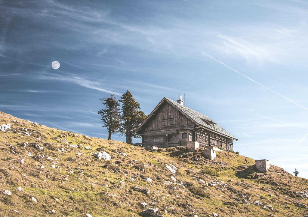 hansepuzzle 20148 - Berg-Chalet Puzzle, 260 Teile, Natur, 41,0 x 28,0cm mit hochwertiger Aufbewahrung, Kartonbox und wiederverschließbarem Beutel