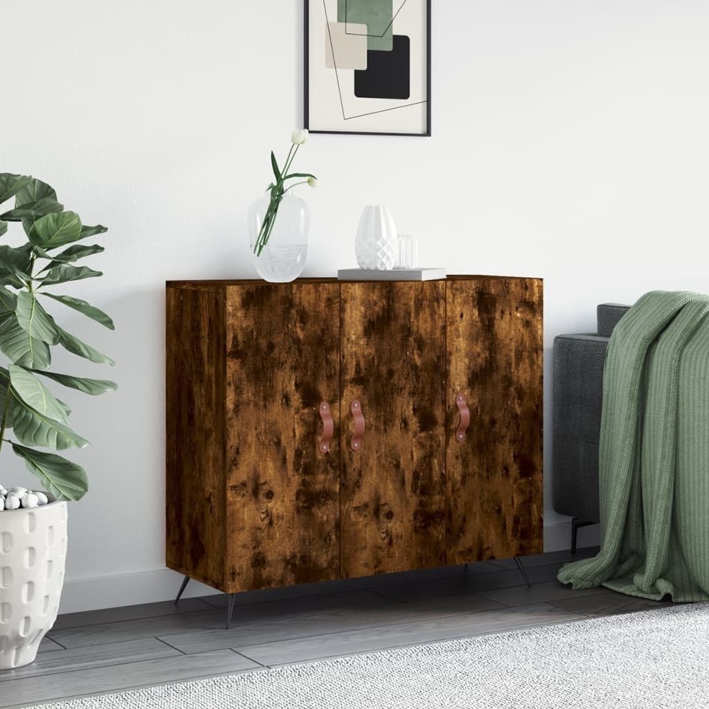 "WINTER SALE"Sideboard/Kommode - elegantes Design - Buffetschrank - Räuchereiche 90x34x80cm Holzwerkstoff DE694605 - Kommoden