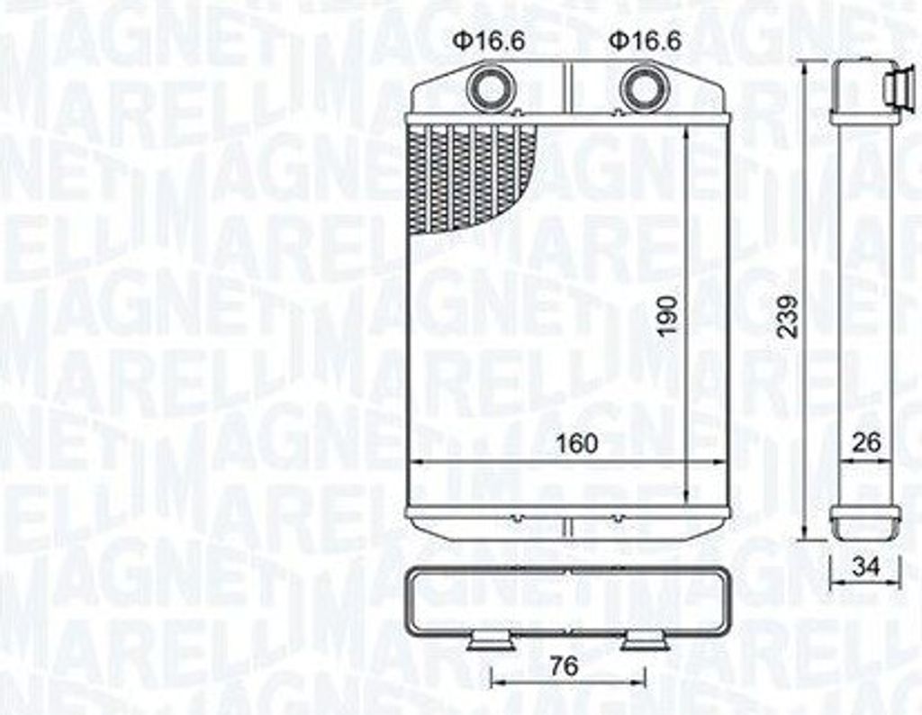 MAGNETI MARELLI 350218507000 Wärmetauscher Innenraumheizung Kühler für FIAT 500 (312) 500 C (312) Panda Schrägheck (312, 319) für CHRYSLER fü...