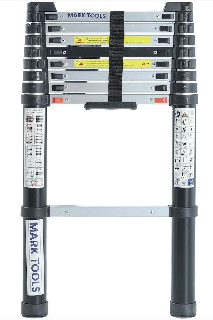 MARK TOOLS PRO Teleskopleiter 2,6 m – Aluminium – inklusive GRATIS Tragetasche