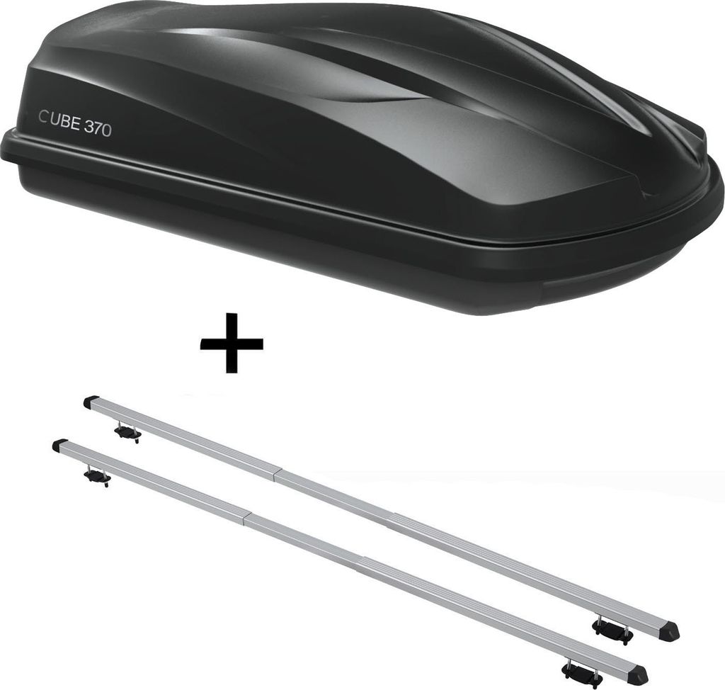 Dachbox/Gepäckbox CUBE370 + Dachträger RAPID kompatibel mit Dr dr 2 (5Türer) ab 10