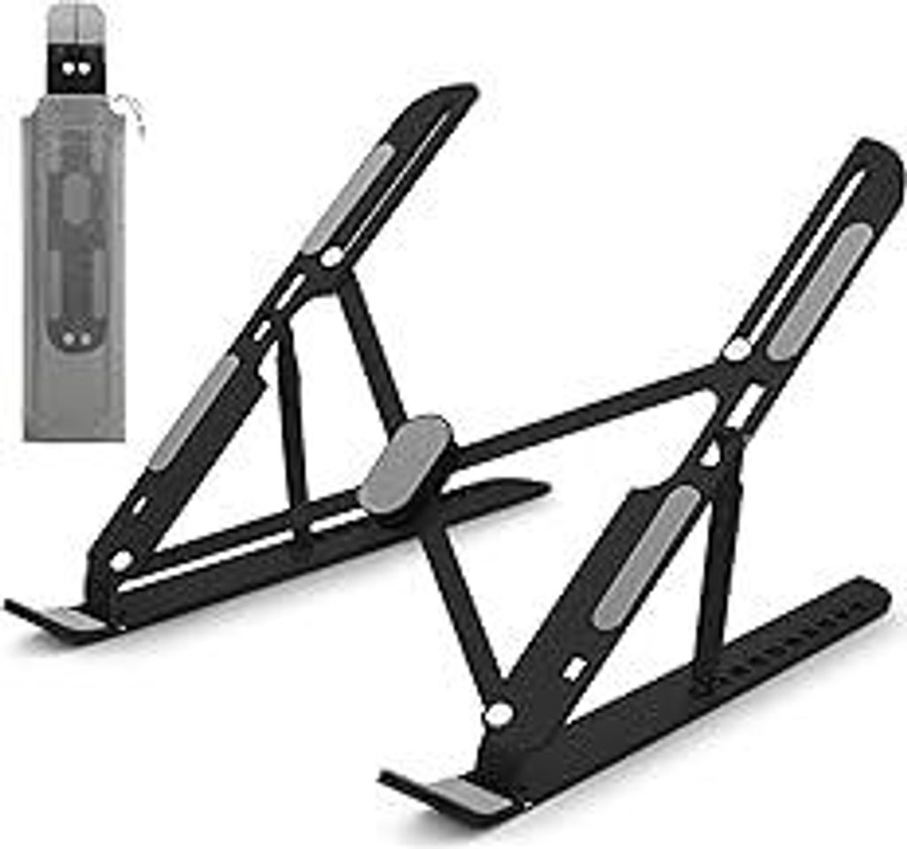 Laptop Ständer Faltbarer, Aluminium Laptopständer Notebook Ständer Höhenverstellbarer 9-15,6 Zoll, Laptop Halterung für Schreibtisch Computer ...