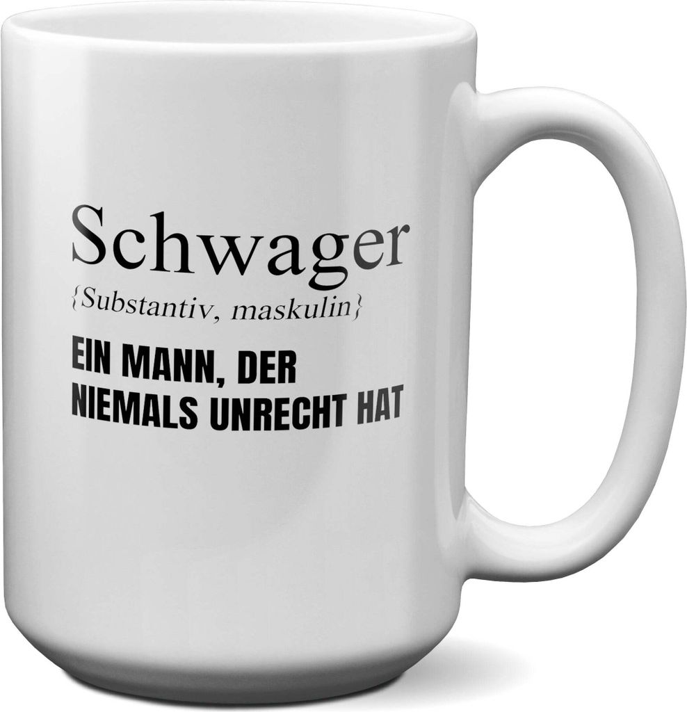 22Feels XL Tasse Schwager Geschenk Hochzeit Idee Männer Definition Herrentag Weihnachten Geburtstag Haferl Geschenkidee Bürotasse