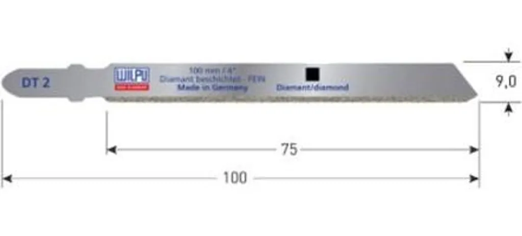 Lame scie sauteuse céramique et marbre WILPU 75mm à denture fine DT2