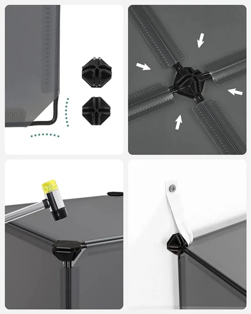Étagère de Rangement à 15 Cubes Modulable Meuble d'Appoint Gris 123 cm