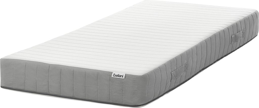 BELIANI Taschenfederkernmatratze Mittelfest 90 x 200 cm Kühlender Memory Foam Abnehmbarer Bezug 7 Zonen Matratze für Bett Schlafzimmer Modern