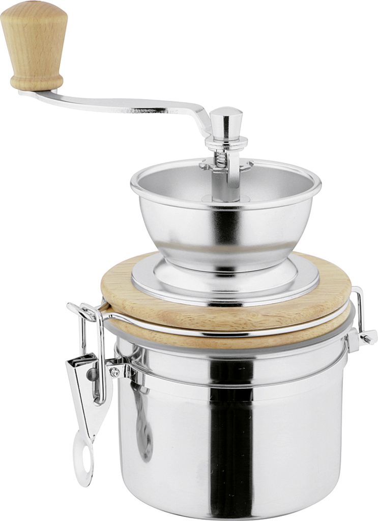 Weis Kaffeemühle mit Keramikmahlwerk Edelstahl/Holz, Produktbild 