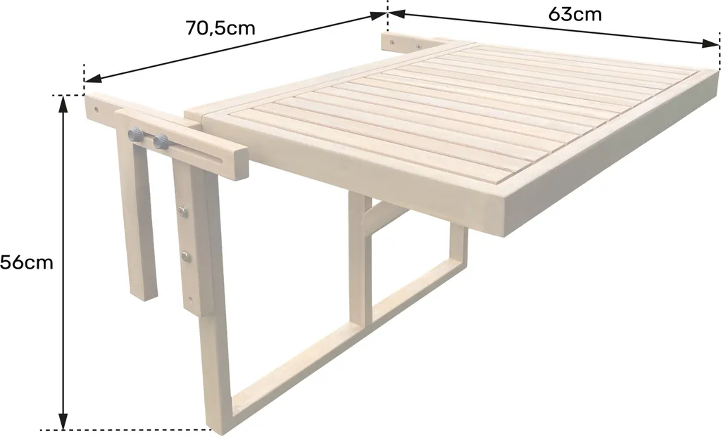 Table de balcon suspendue SUMBA - Solution gain de place sans perçage - 7