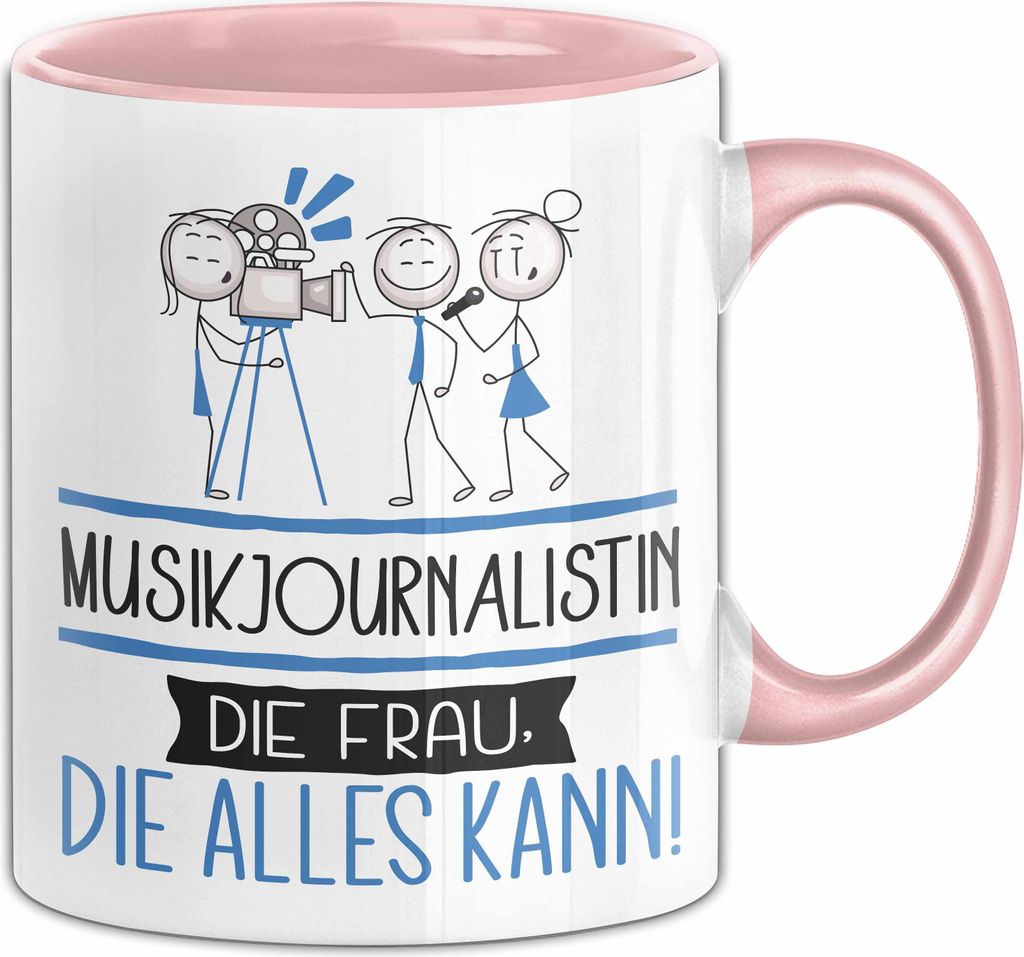 Musikjournalistin Geschenk Tasse Becher Die Frau Die Allen Kann Geschenkidee für eine Musikjournalistin Lustig (Rosa)