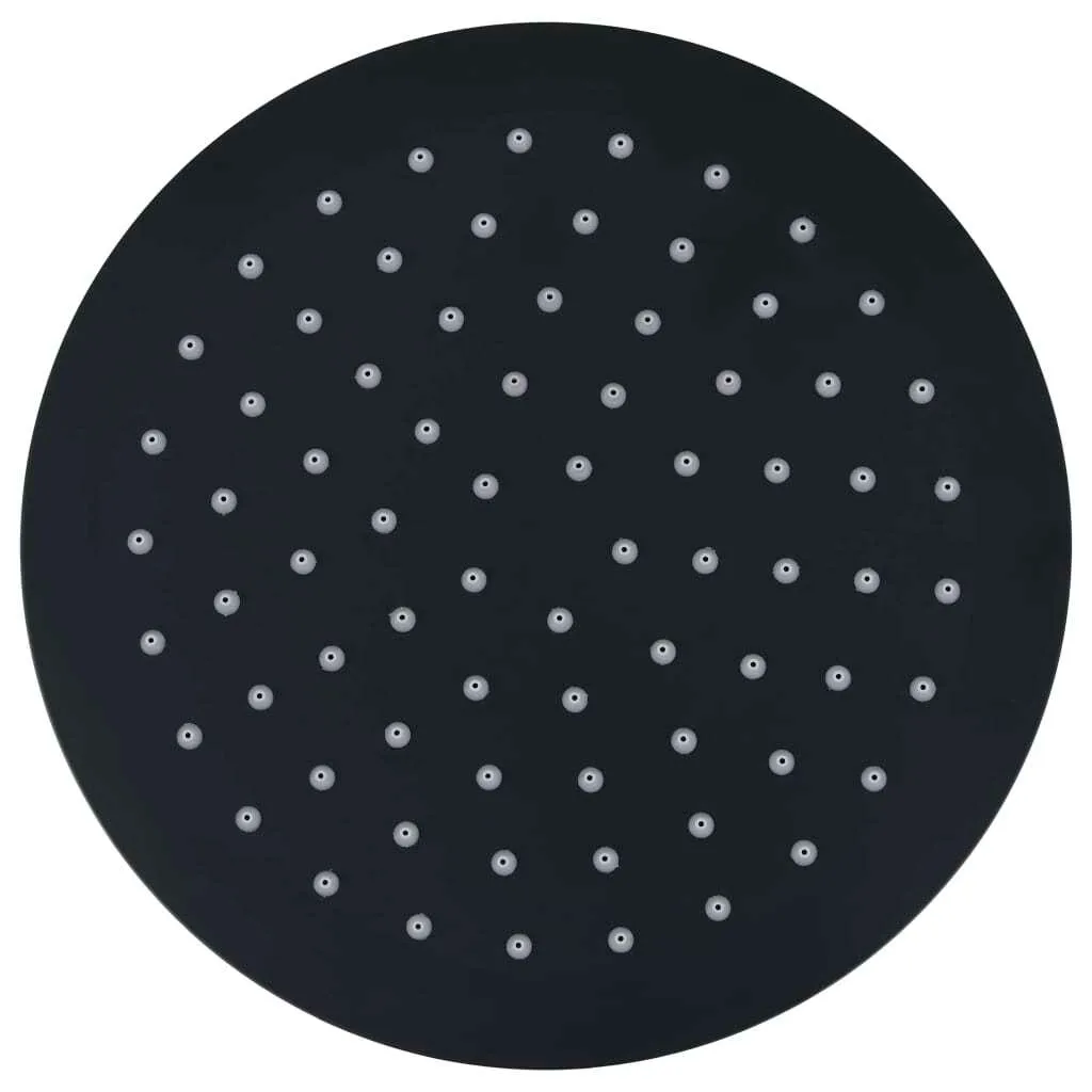 Doccia a pioggia in acciaio inox 20 cm rotonda nera - 2