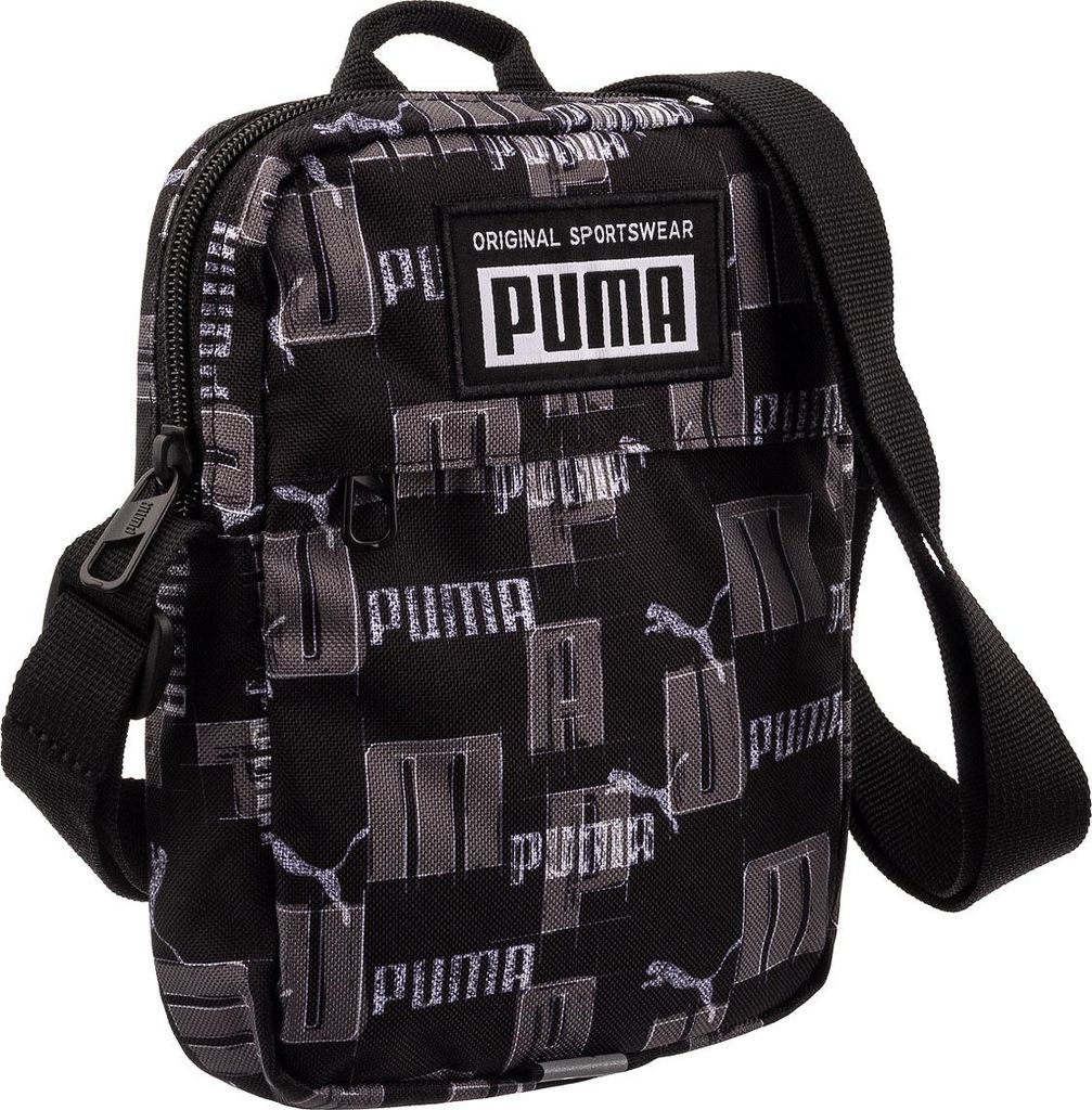 Puma Academy Portable Umhängetasche 079135 puma black logo aop
