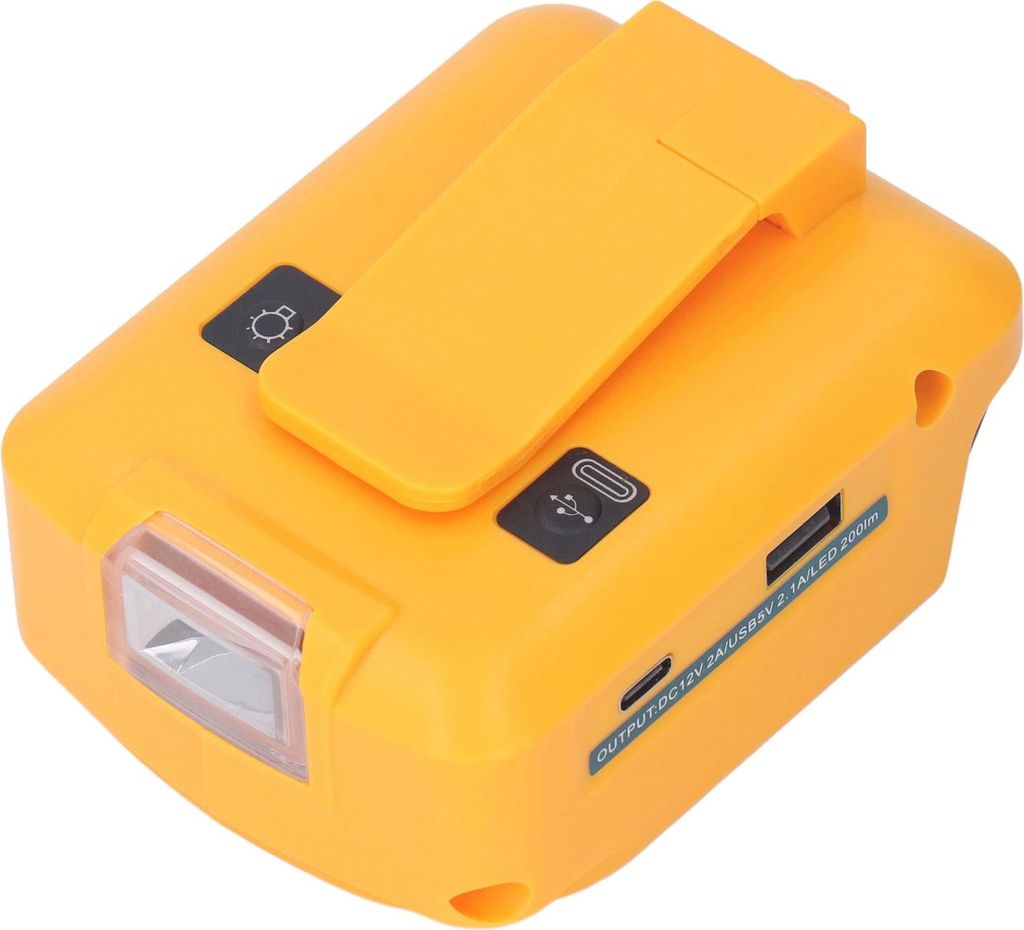 LED-Licht-Akkuadapter mit USB-C-Anschluss, 12 V DC, 2 A Ausgang, Lithium-Akku-Konverter für DCB180, DCB181, 18 V und 20 V