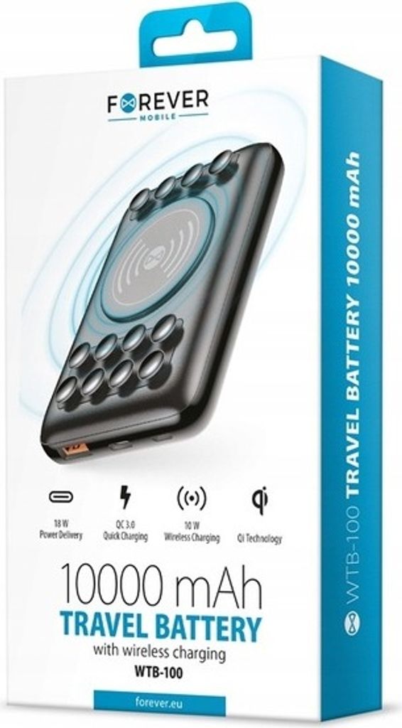 Induktive Powerbank Forever mit Saugnäpfen 10000 mAh Produktbild 7